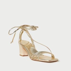 Loeffler Randall Prisca Champagne Strappy Wrap Heel, size 12